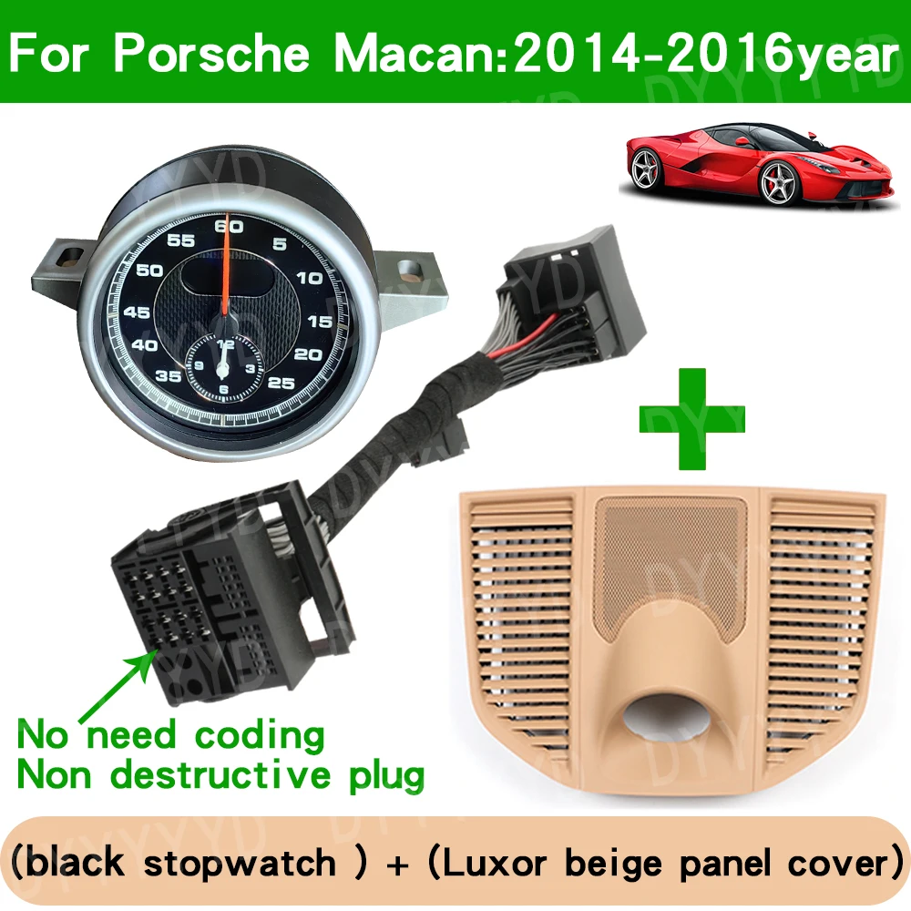

Секундомер для Porsche Macan 95B 2014-2023, хронограф, часы на приборной панели, крышка панели, компас, модификация, аксессуары для автомобильного интерьера