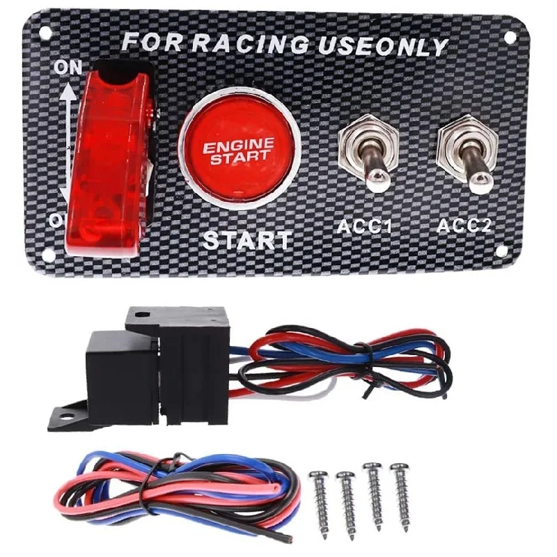 

Универсальный светодиодный переключатель зажигания 12 В, панель запуска двигателя, набор кнопок, аксессуары для гоночных автомобилей мощно...