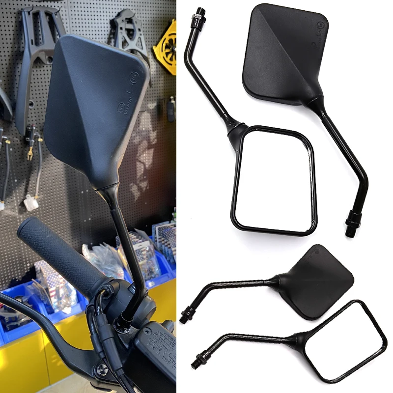 

2Pcs/Pair 10mm Rearview mirror Motorcycle Scooter Motocross Mirrors square moto Accessories For Yamaha Kawasaki Honda benelli