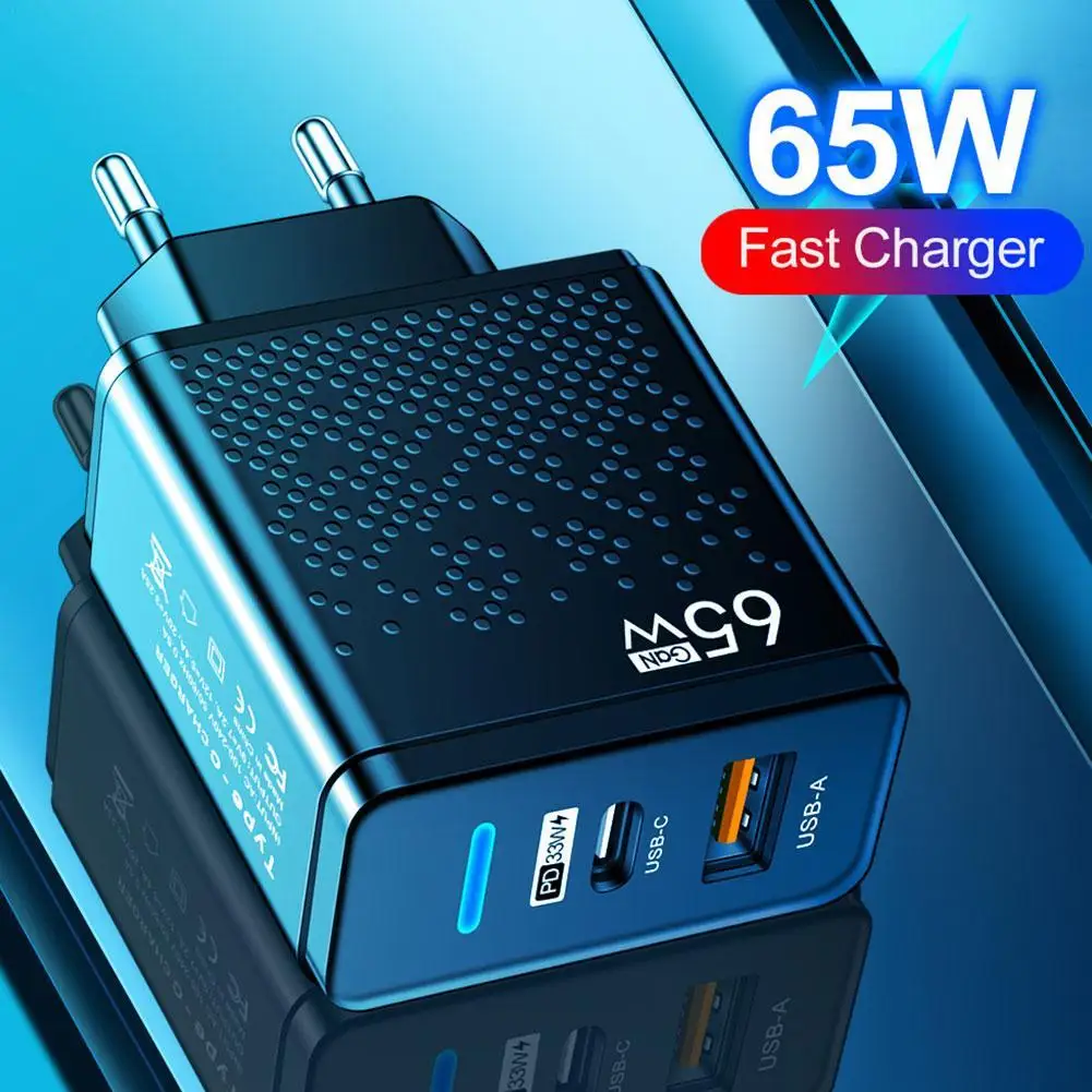 

PD Fast Charge Charger 65W USB C Charger For IPhone Xiaomi 12 Samsung USB CellPhone Charger QC 3.0 Mobile Phones Adapter