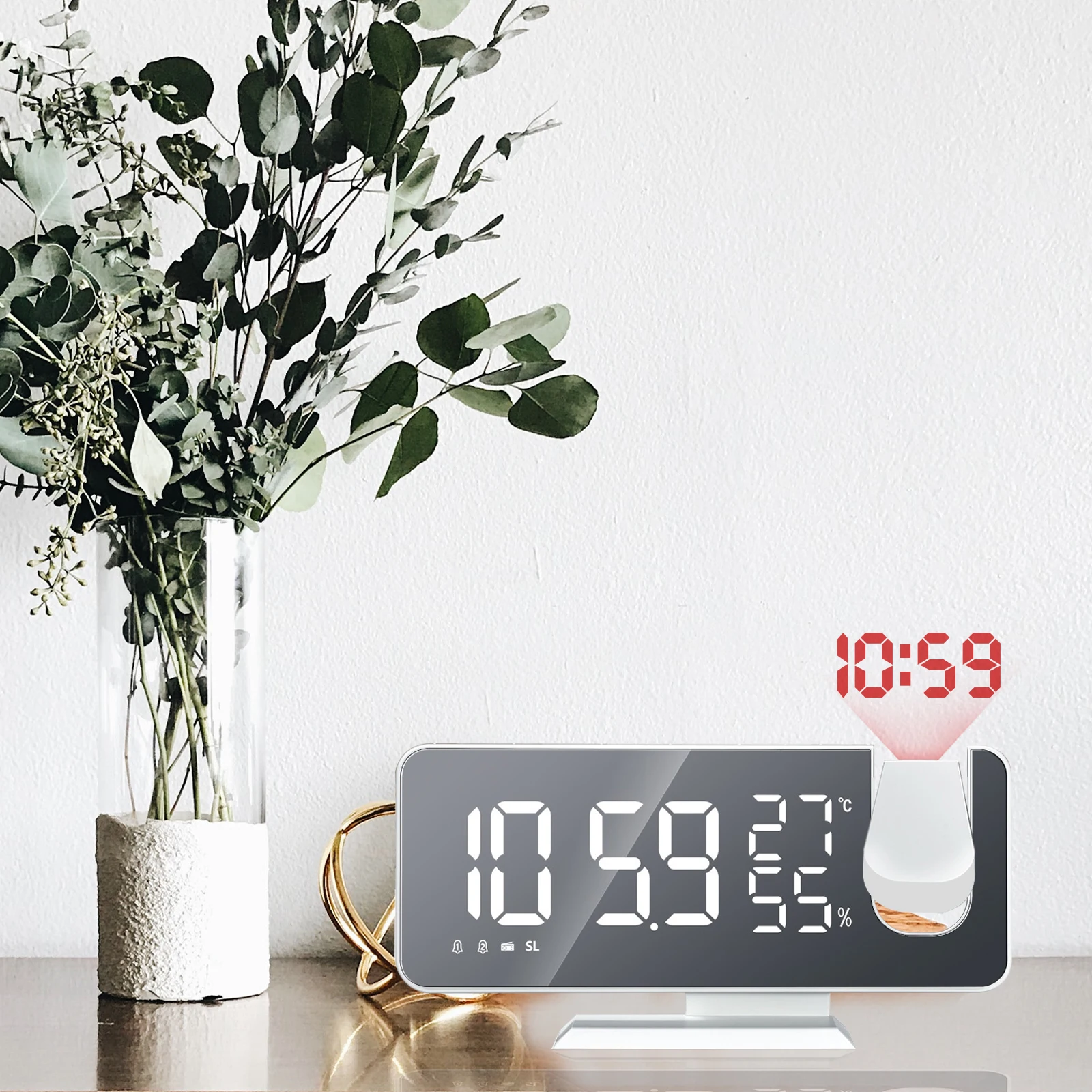 

LED Digital Alarm Clock, Table Watch, Electronic Desktop Clocks, USB, Wake Up, FM Radio, Time Projector, Snooze Function, New