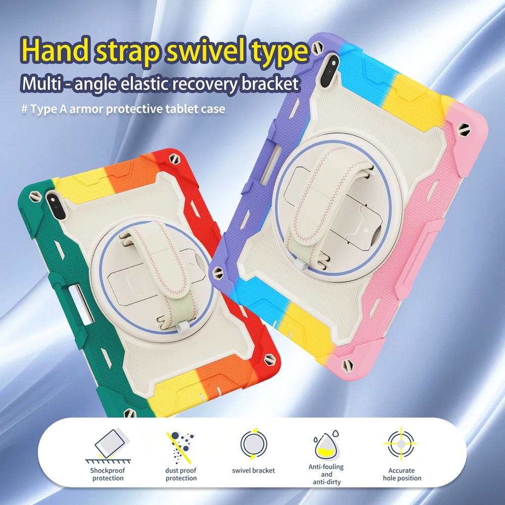 

For Huawei MatePad Pro 10.8 inch 2019 2021 MRR-W29 MRX-W09 Case Kids Safe PC Silicon Shockproof Hand Strap Stand Tablet Cover