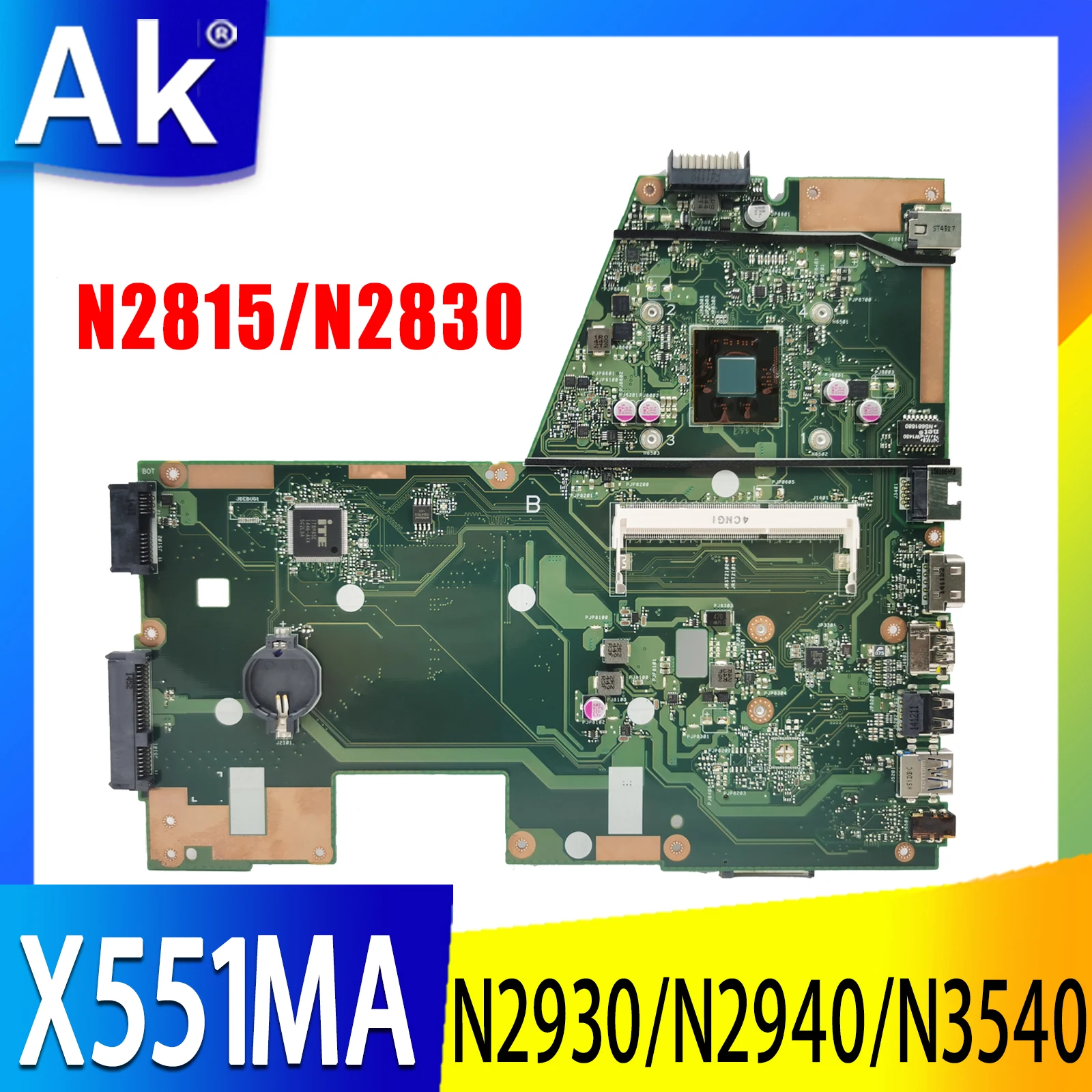 

X551MA Notebook Mainboard For ASUS X551MA F551MA D550M Motherboard With N2930 N2840 N3530 N3540 CPU 100% Fully Tested