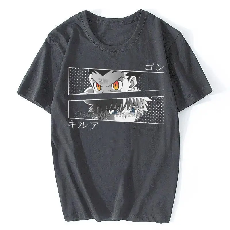 Футболка Killua And Gon мужская с принтом Модная хлопковая рубашка круглым вырезом