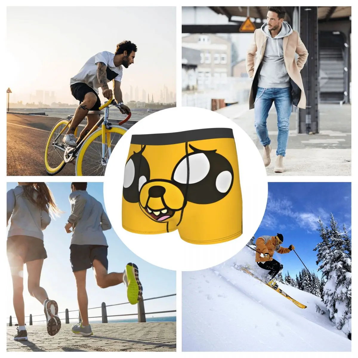 Jake The Dog Men's Underwear Boxer Shorts Panties Sexy Breathable Underpants for Homme Plus Size