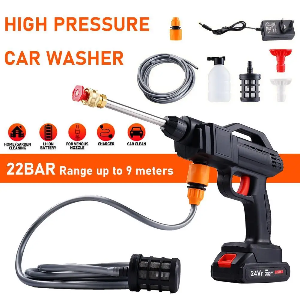 Cordless Pressure Washer Gun, 600W High Power 21V Batteries 
