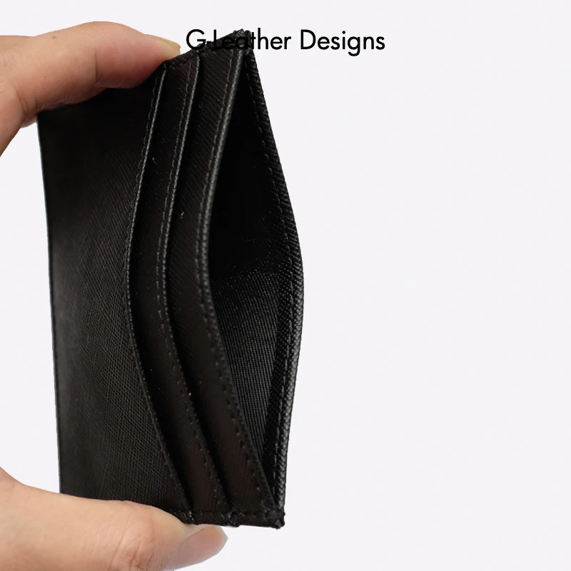 Free Custom Name Initials Vegan Leather card holder High Quality Pu Leather Credit Card Wallet ID Card Case With 5 Card slots