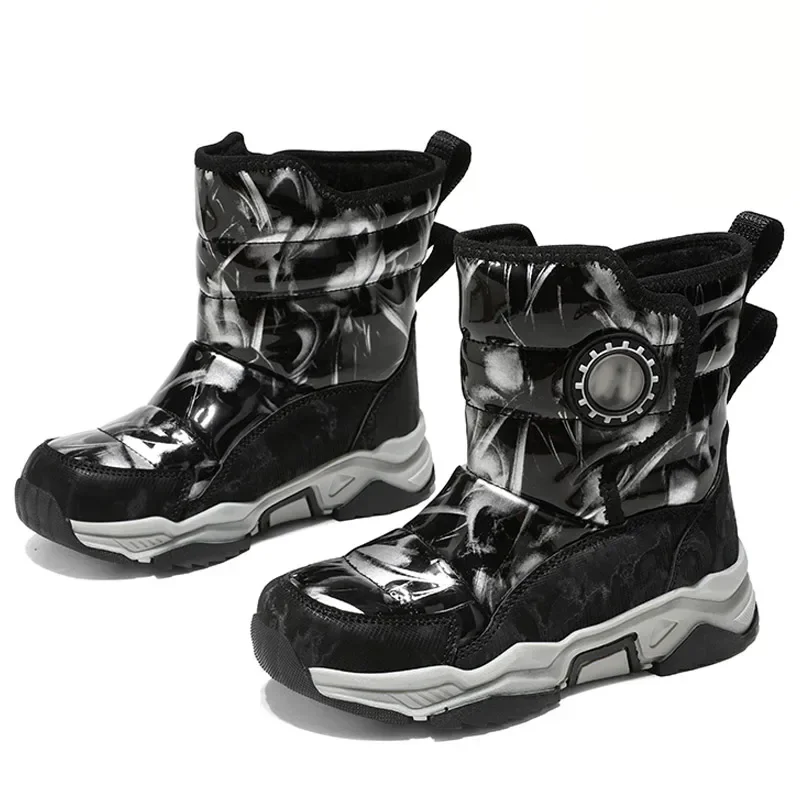 Детские зимние сапоги для мальчиков непромокаемые теплые меховые ботинки