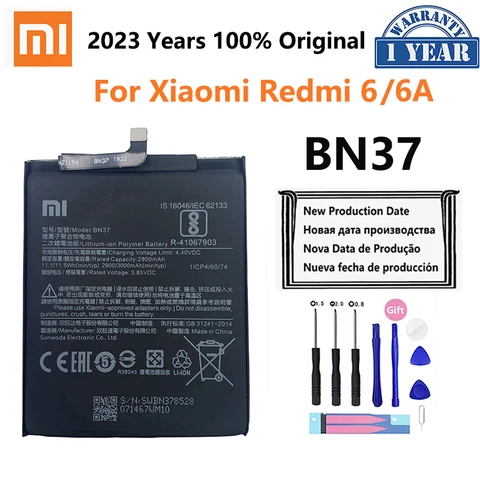 100% Оригинальный аккумулятор Xiao mi BN37 3000 мАч для Xiaomi Redmi 6 Redmi6 Redmi 6A высококачественные сменные батареи для телефона