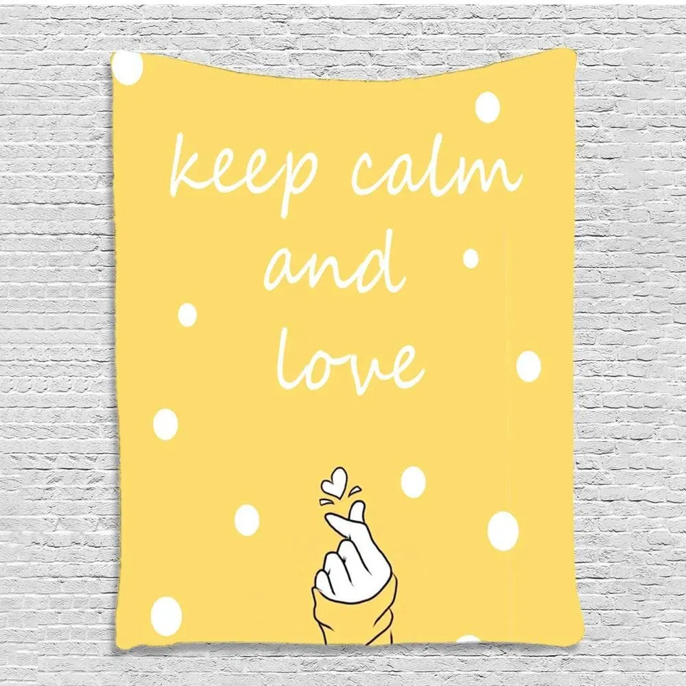 

HommomH 40x60 Inches Tapestry Wall Hanging Art Home Decor Keep Calm and Love Ice Cream