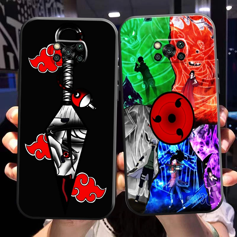 

Akatsuki Uchiha Itachi Sharingan Phone Case For Xiaomi Poco X3 Pro NFC POCO X3 GT Liquid Silicon Silicone Cover Carcasa Back