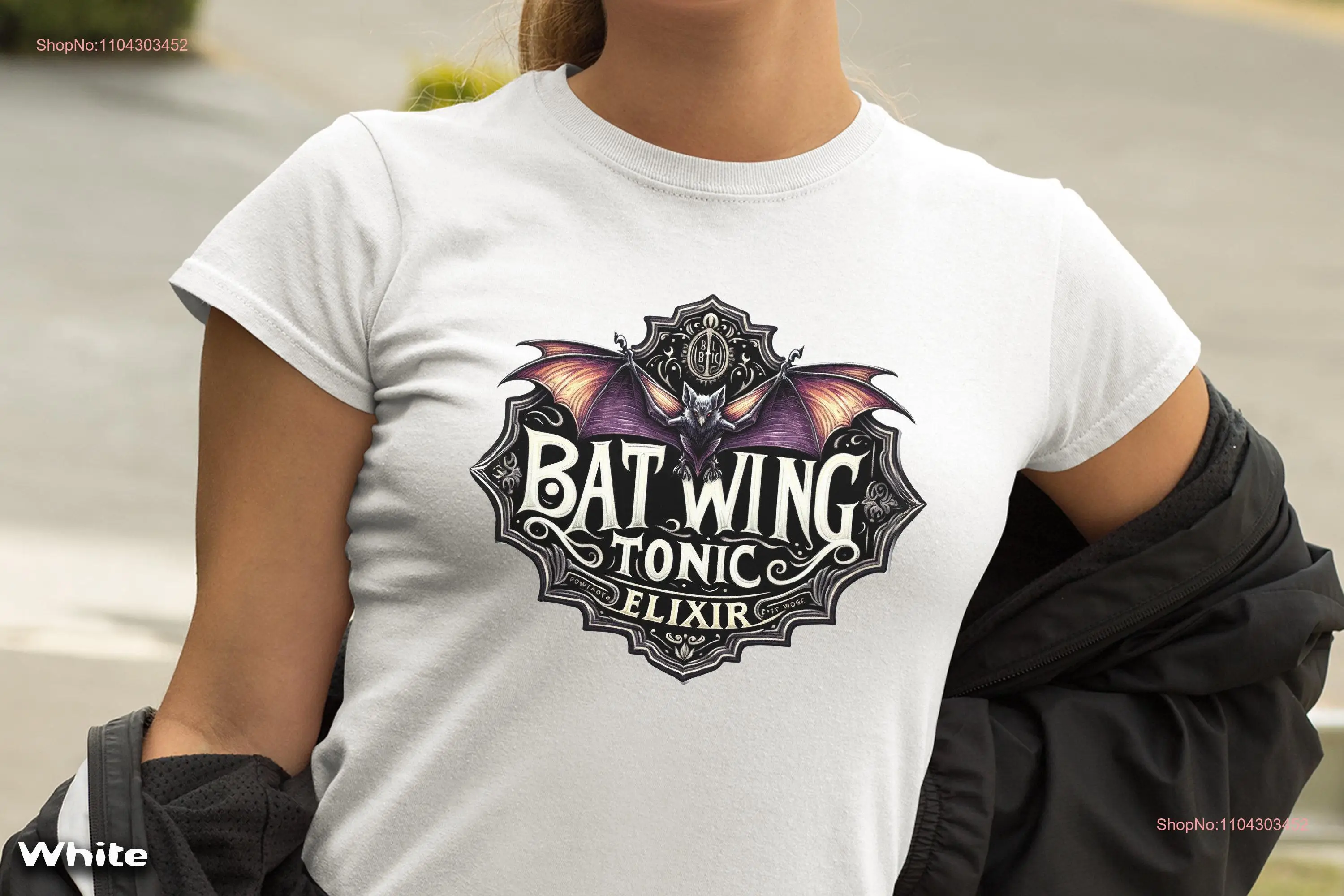 Тоническая футболка с крыльями летучей мыши бармен Хэллоуин официантка