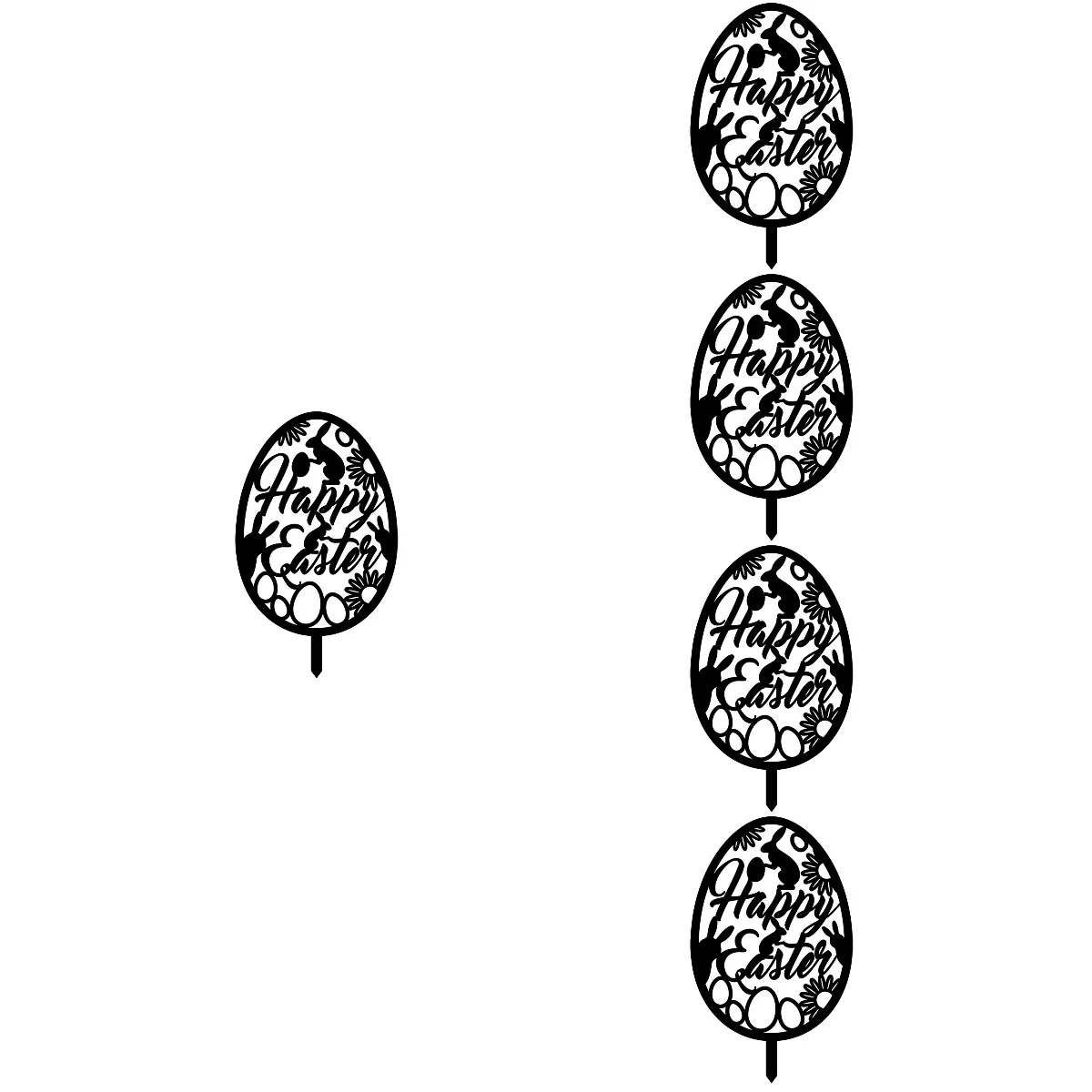 

5x Holiday Outdoor Decoration Easter Outdoor Stake Easter Yard Sign Lawn Sign With Stake Easter Decor Egg Yard Sign Stake