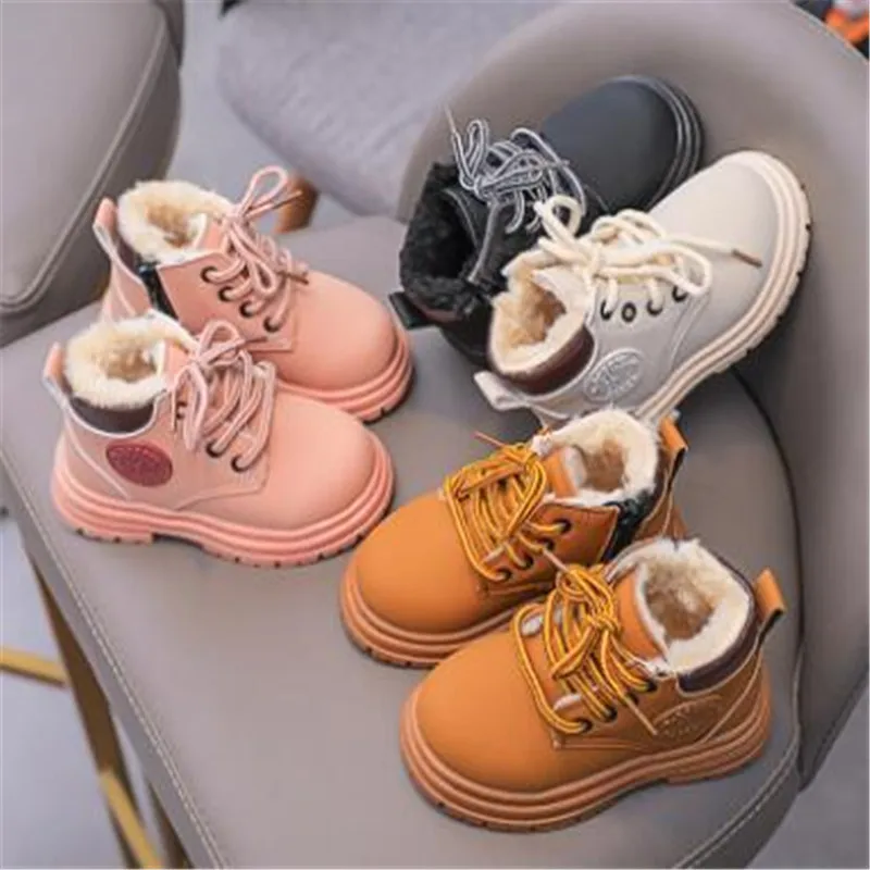 

Autumn Winter New Baby Short Boots Fashion Yellow Kids Boots Infant First Walkers Children's Casual Shoes Unisex Outdoor Boot