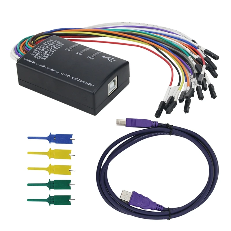 

Логический анализатор USB совместим с разными системами официальной версии. Частота дискретизации составляет 100 м и 16 каналов