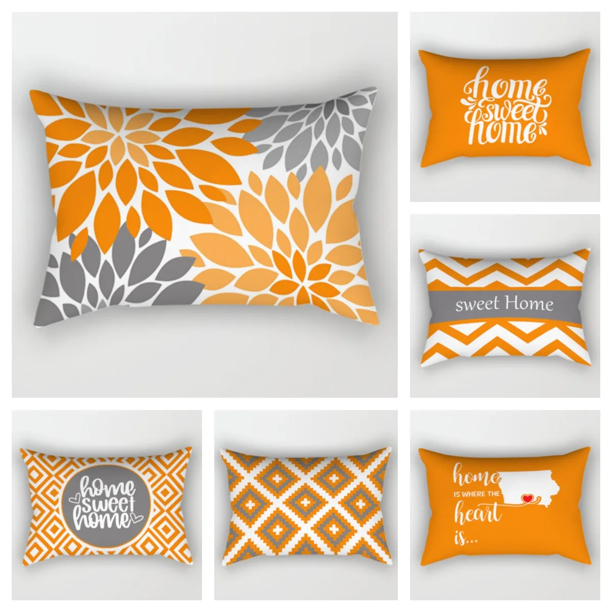 Nordic Orange Sweet Home Pillowcase Home Decoration Living R