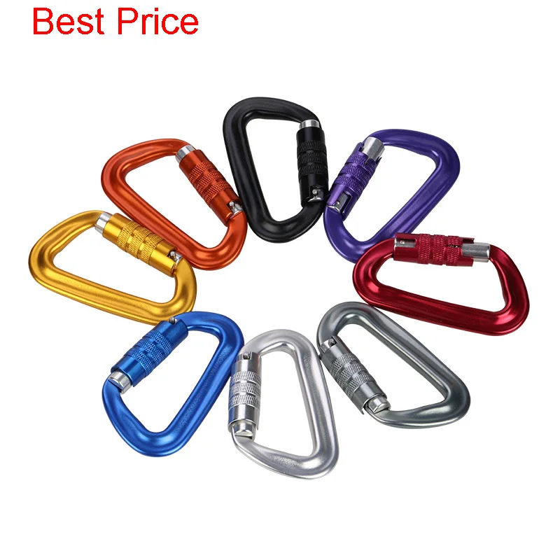 

50Pcs Outdoor Aviation Aluminum Mountaineering Buckle Rock Climbing Quick Hanging Hammock Spring Hook Automatic Locking