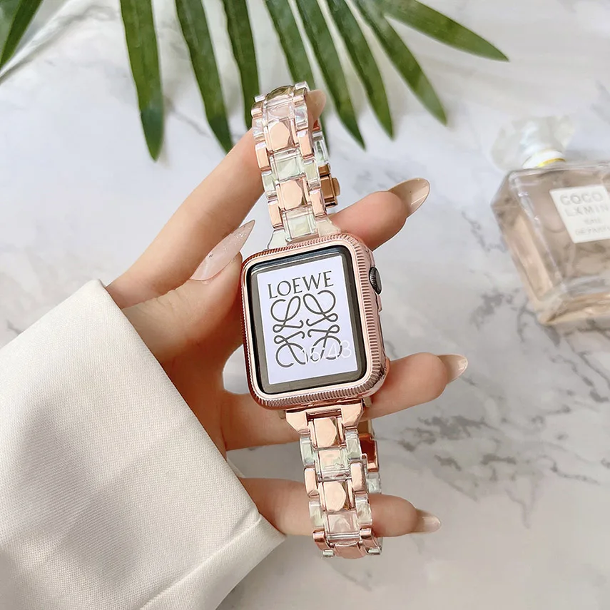 Прозрачный ремешок для Apple iWatch 7 цвет в ассортименте