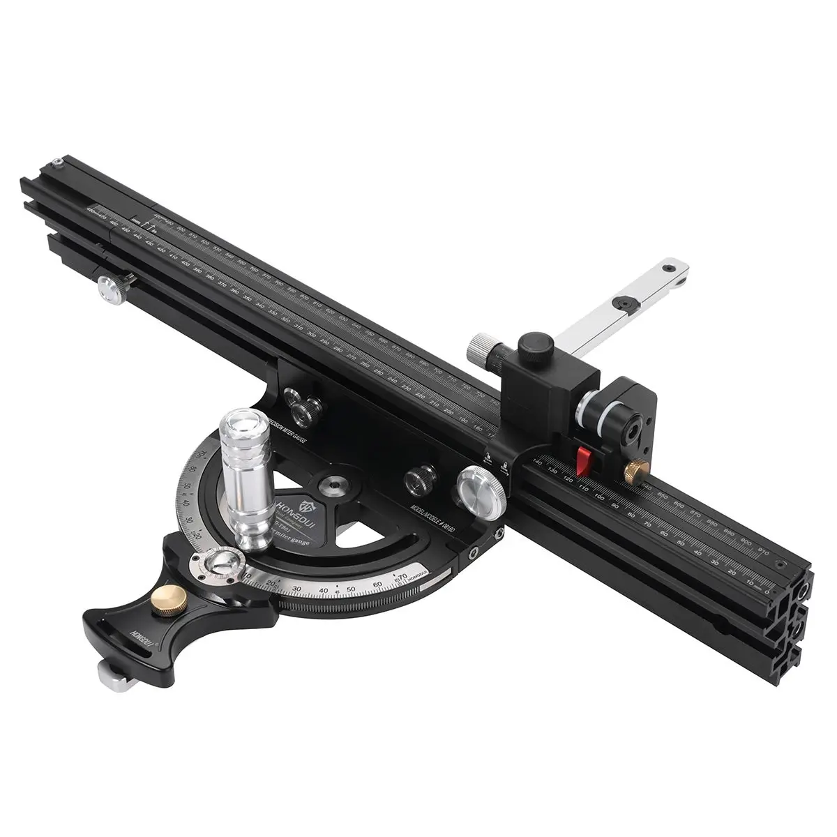 

HD-MG21 Торцовочный калибр 0-70 градусов с удлиненным ограждением 850 мм для деревообрабатывающей настольной пилы, фрезерного станка, набор прецизионных углов от HONGDUI