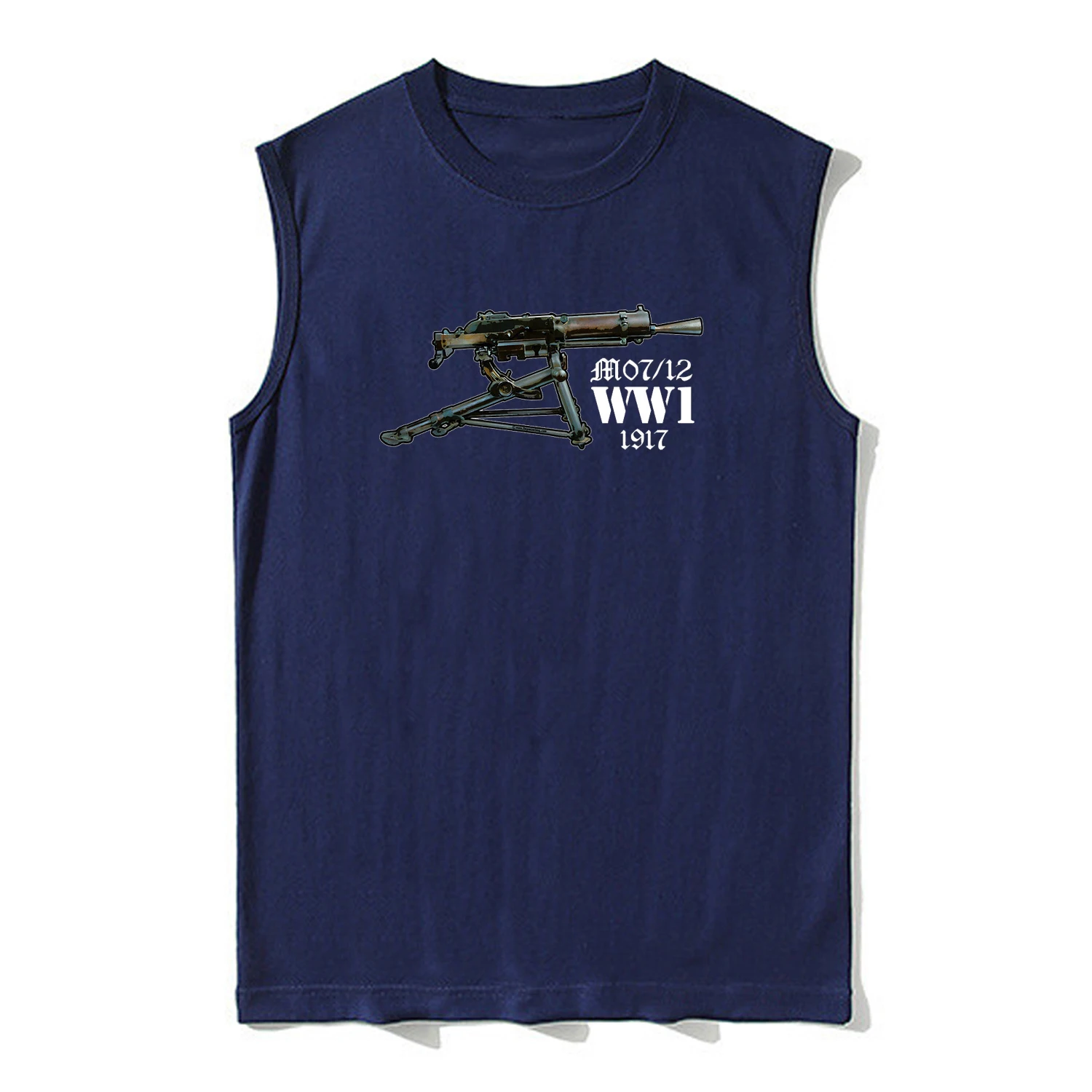 Майка мужская из натурального хлопка с круглым вырезом без рукавов