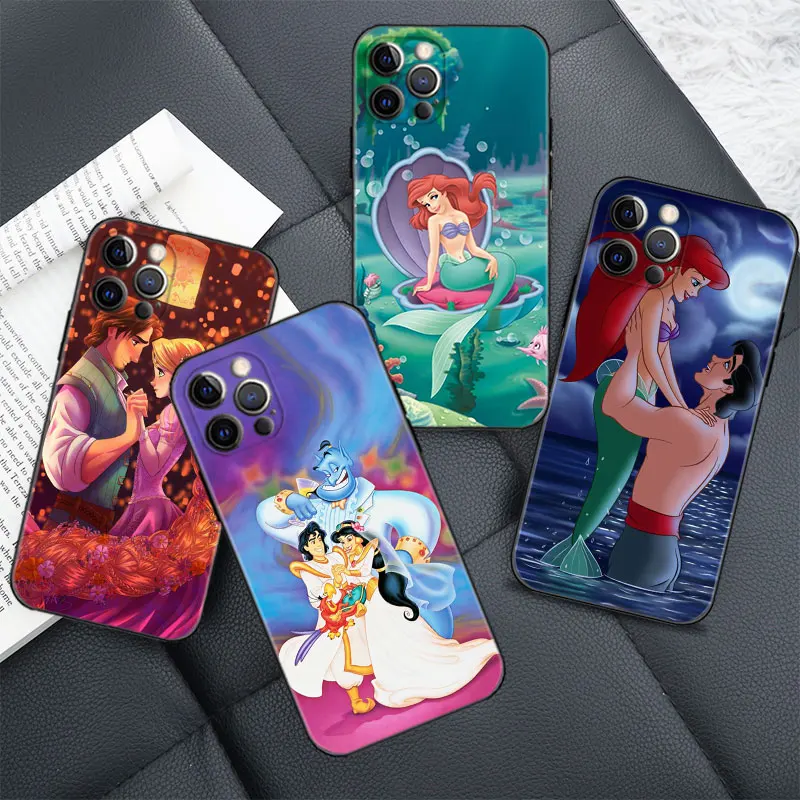 

Case For Apple iPhone 11 Pro Max XS XR X 8 7 6 6S Plus Cover Silicone Coque Shockproof Capa Disney Aladdinand and Mermaid