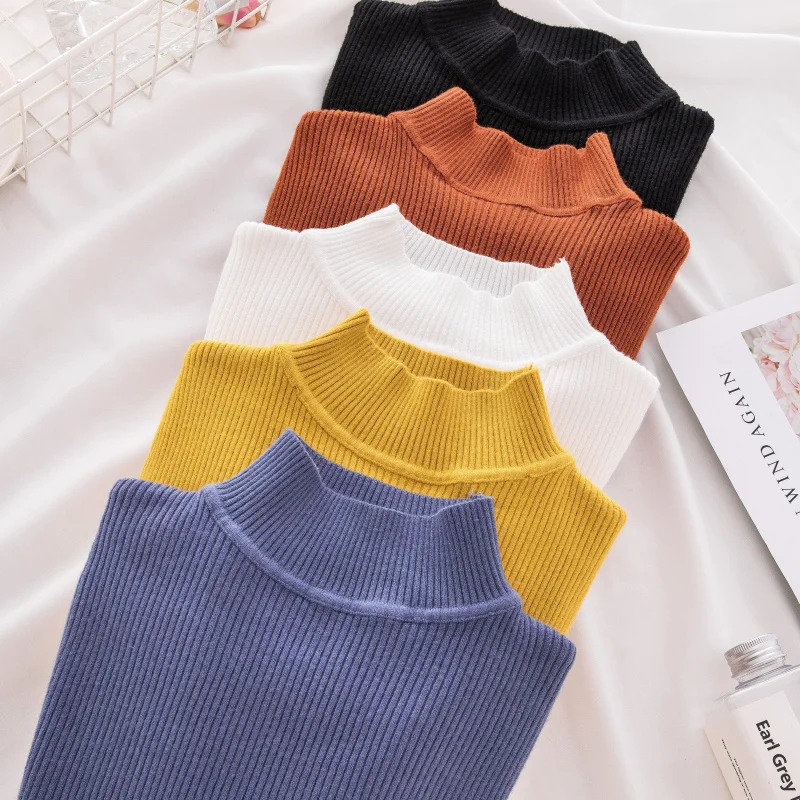 

Women Autumn Winter Tops Korean Sweaters Fashion 2022 Women Sweater Jumper New Turtleneck Knitted Sweater Female Casual Pullover
