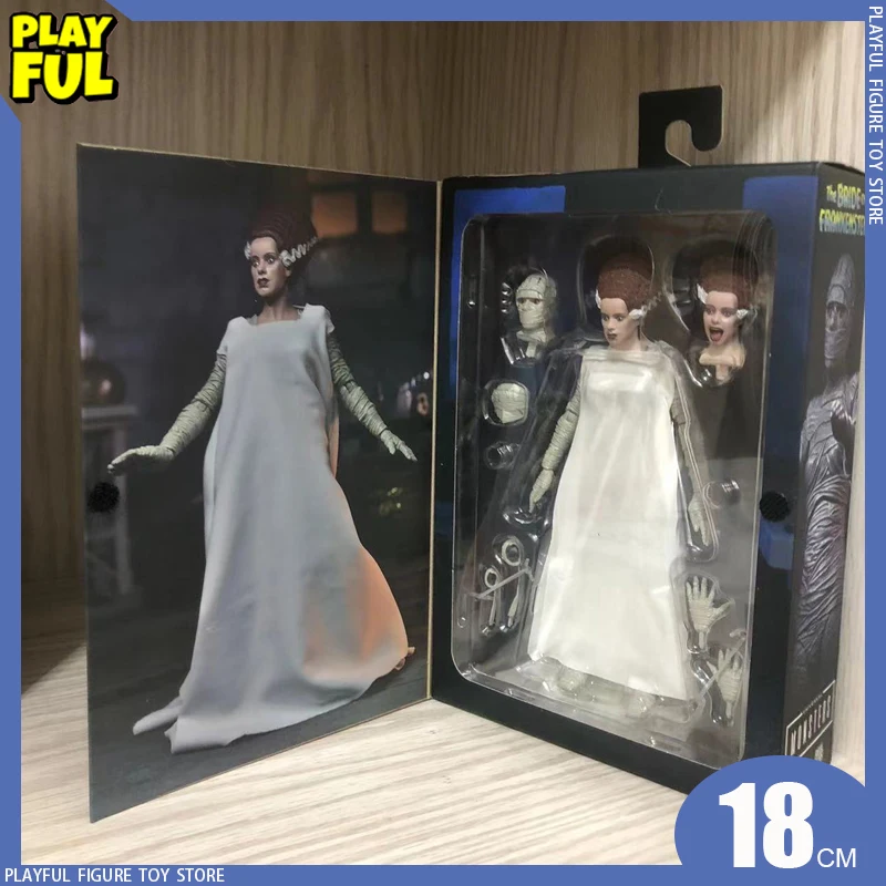 

18cm Original Anime Figure Neca 04820 Frankenstein Bride Color Edition Action Figures Statue Figurine Decor Model Doll Toys Gift