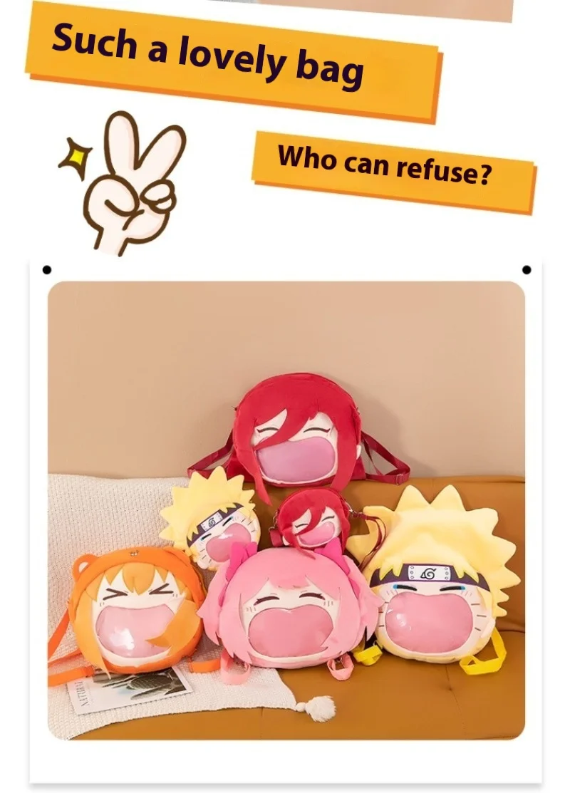Фото Аниме Хацунэ Мику Рюкзак Химуто! Сумка через плечо Umaru-chan Itabag, большая вместительная сумка для хранения Kawaii, прозрачный плюшевый большой карман №4