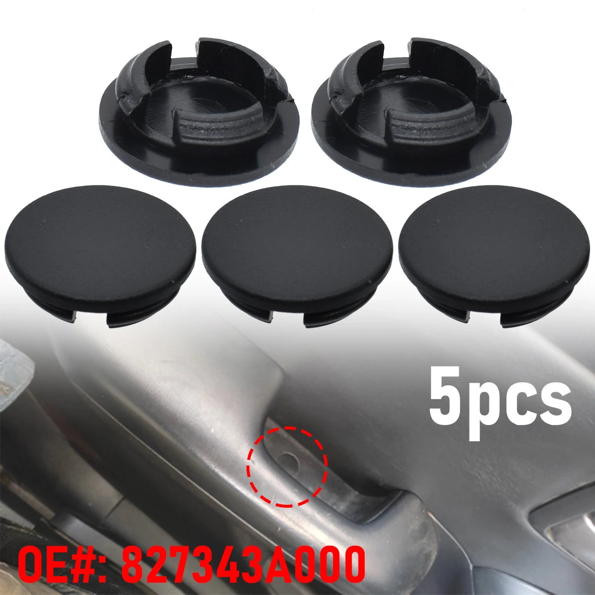 5PCS For Hyundai IX35 Tucson IX Kia 827343A000 827343A0009P Car Door Pull Handle Clip Cover Screw Rubber Trim Cap Accessories