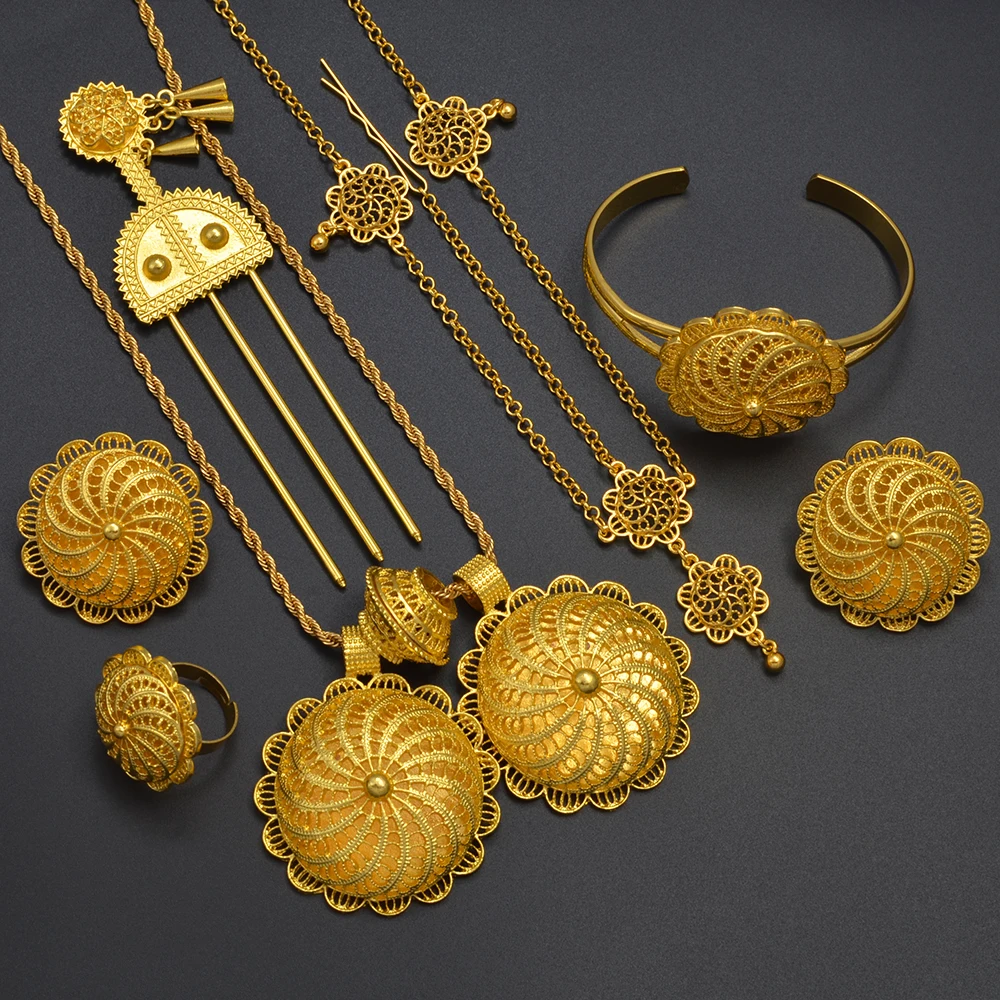 Традиционные свадебные комплекты Anniyo в африканском стиле ожерелье серьги кольцо