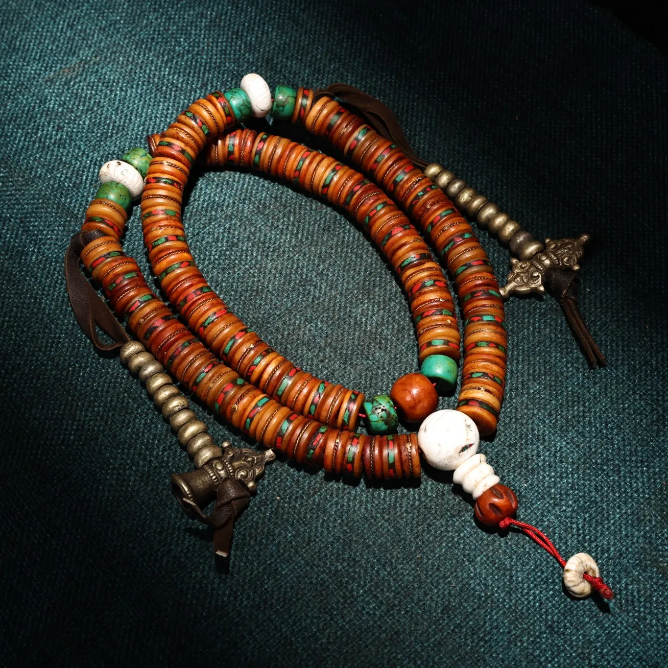 Коллекция тибетских храмов 28 дюймов резьба в старом Кабале 108 буддийские бусины