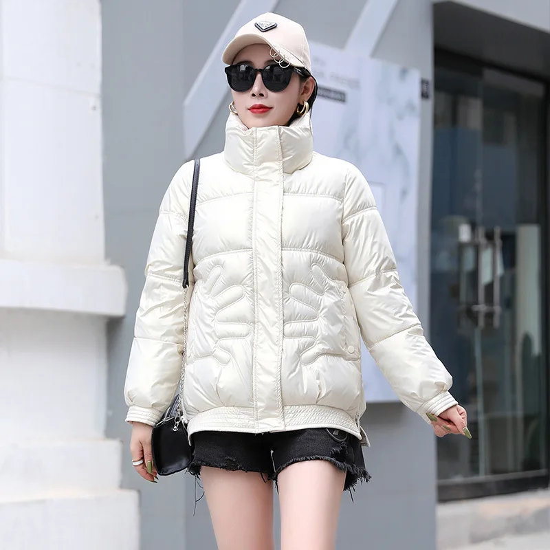 Women Casual Thick Puffer Jackets Zipper Winter Down Jacket Autumn Short Parkas Ladies Overcoat Solid Slim Coats Clothing Warm
