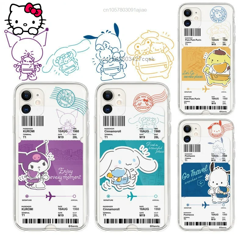 

Sanrio Kuromi Cinnaromoll Pochacco Pom Pom Purin Iphone Case For iPhone 13 12 11 Pro Max Case Luxury Aesthetic Women Girl Y2k