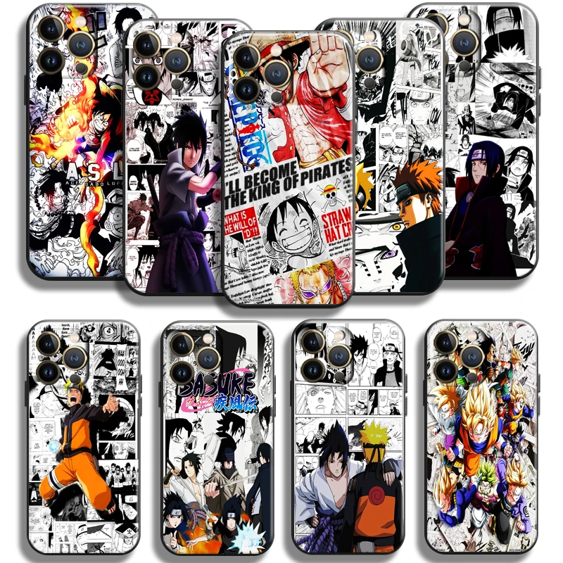 

One Piece Dragon Ball Naruto For Apple iPhone 13 12 11 Pro Max Mini X XR XS Max SE 5 5s 6 6S 7 8 Plus Phone Case Silicone Cover