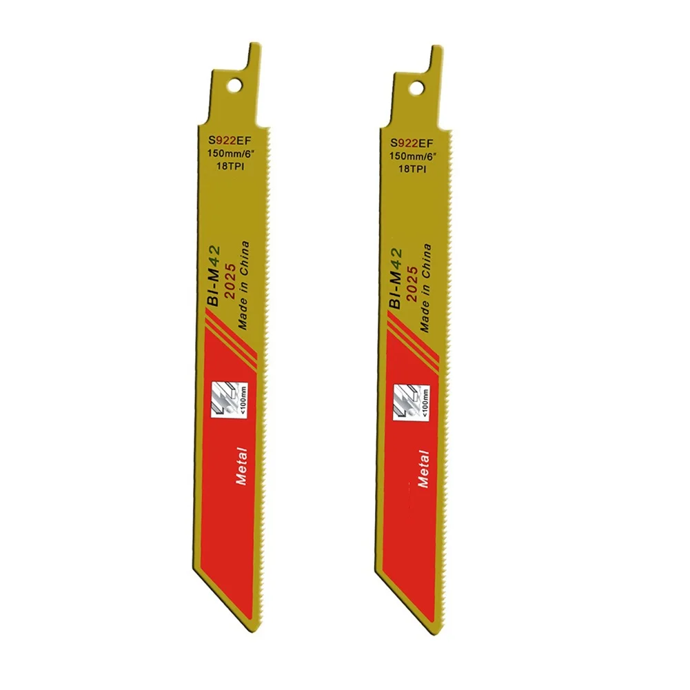 

2Pcs S922EF 150mm 6inch Reciprocating Saw Blades Set Flexible For Cutting Metal Fast Cutting Straight Cutting Jigsaw Blades