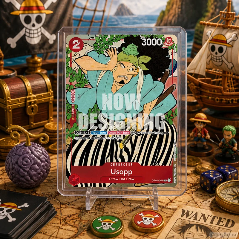 Фото Коллекционные карты Usopp OP01-004 DIY OPCG: Классическая аниме-карта для самостоятельного изготовления, подарок-игрушка, набор из 5 или 10 штук №3