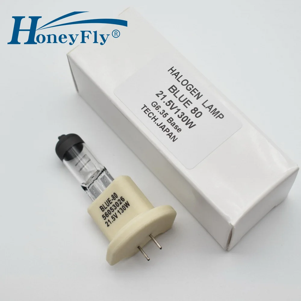 HoneyFly Medical бестеневая лампа G6.35 21,5 V 130W 3000k, черная верхняя галогенная лампа, спотовая лампа, кварцевый для Blue -80 Hanaulux 56053026