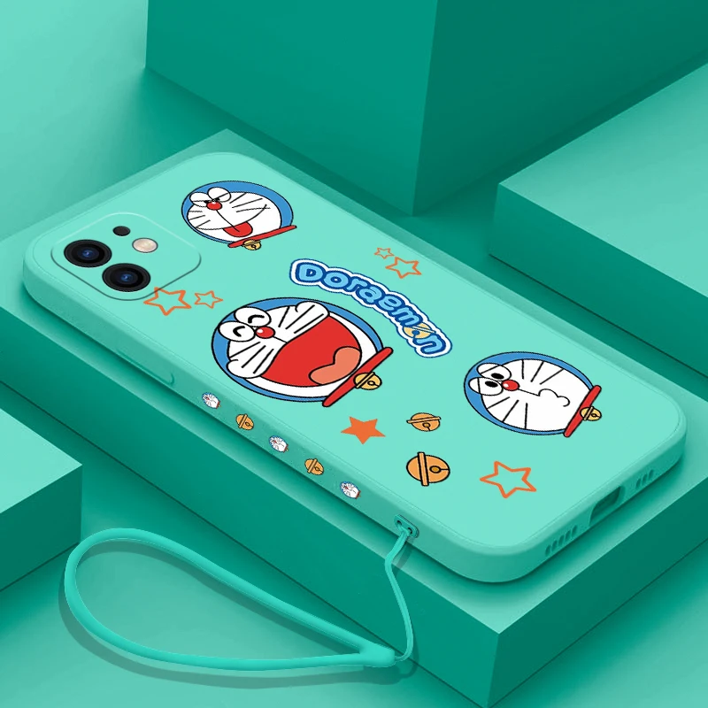 

Doraemon Lanyard Phone Case For Xiaomi Redmi Note 11E 10A 11T 10 10T 10S 9T 9 8 7 Pro Plus 10A 10C 9A 9C 9T 4G 5G Silicone Cases