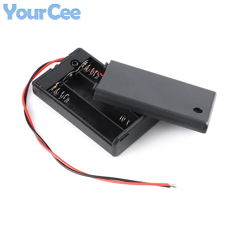 1 2 3 4 слота 2xAAA 3xAAA 4xAAA хранение аккумулятора пластиковая черная коробка