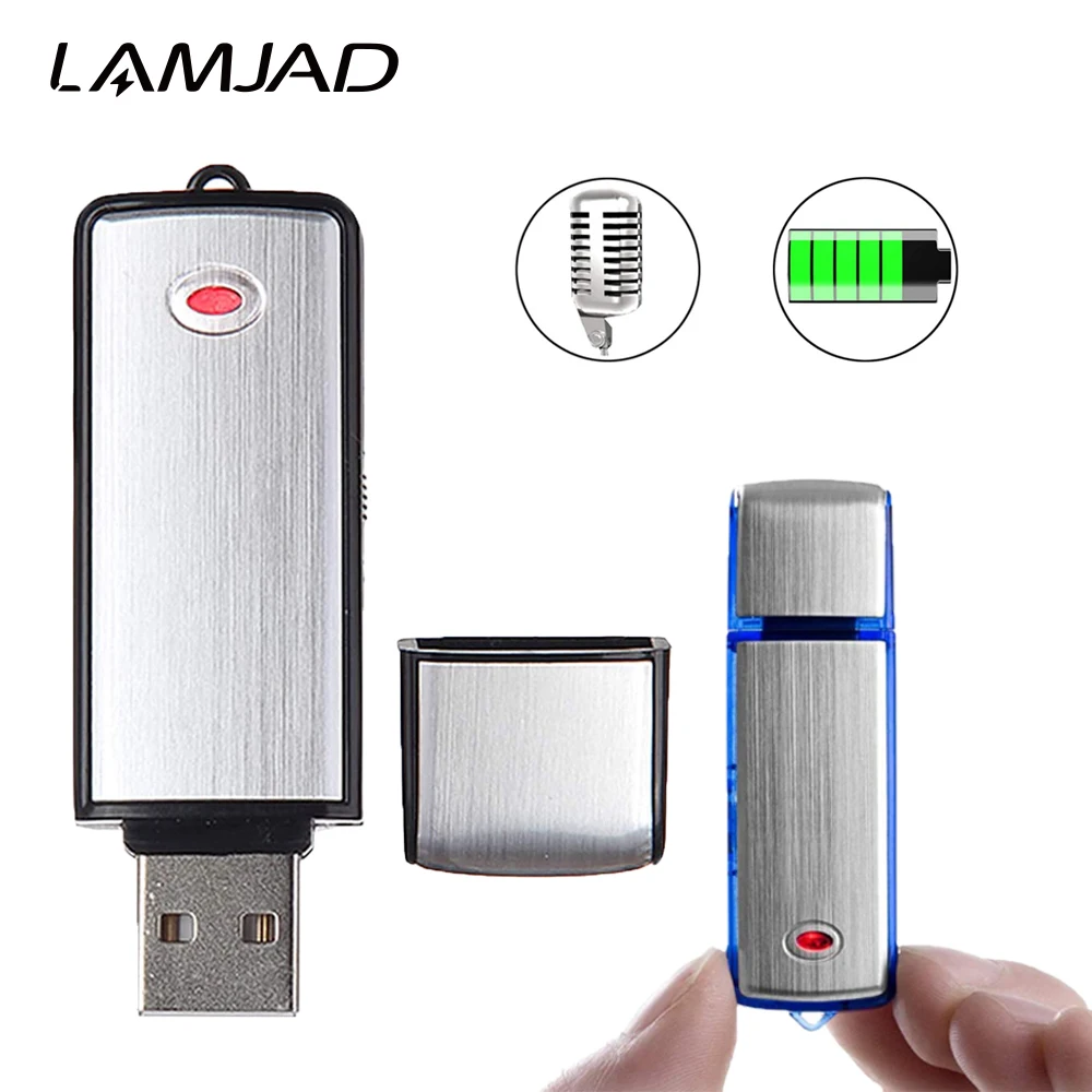 

LAMJAD Mini USB цифровой диктофон записывающее устройство на флэш-накопитель аудио голосовой диктофон для совещаний, лекций, заметок