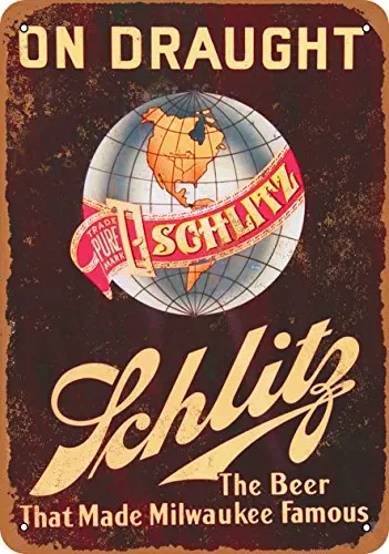 

Металлический знак-пиво Schlitz на большой вес-винтажный вид