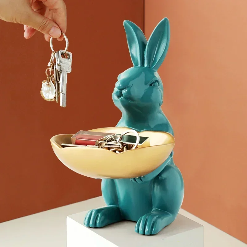 Домашний декор фигурки кроликов из смолы модельные поделки миниатюрные милые
