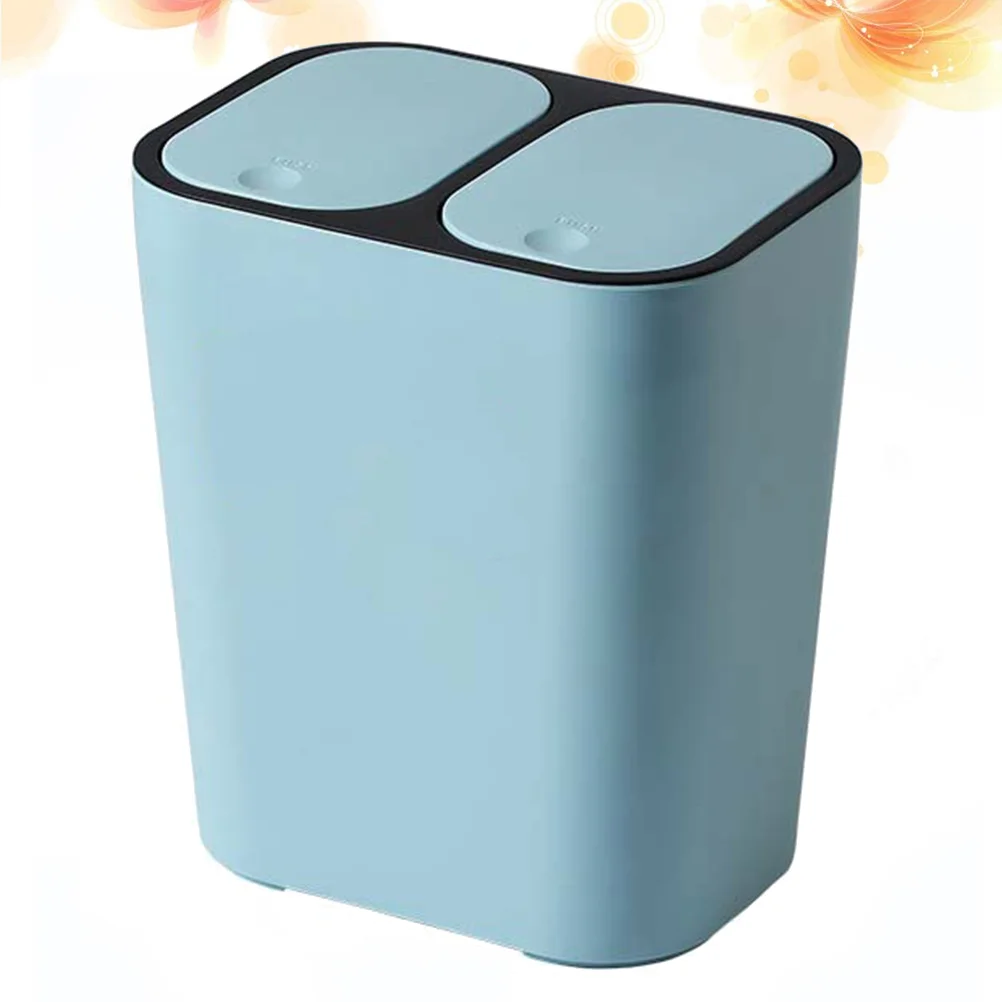 

1 pc Classified Dustbin Household Cover Double-Cell Waste Container for Kitchen
