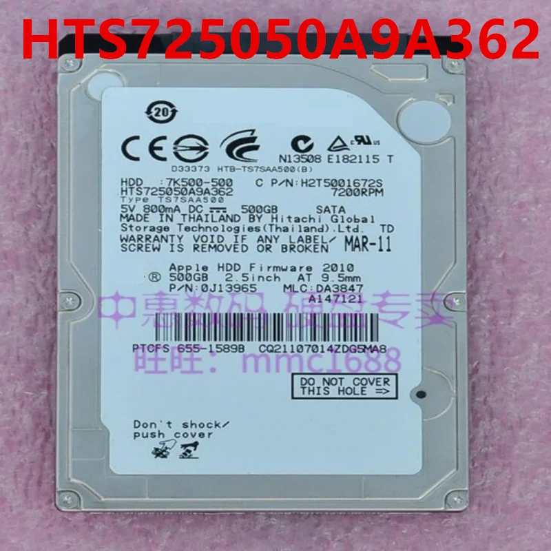

95% New Original Hard Disk For Hitachi 500GB 2.5" 16MB SATA 7200RPM For HTS725050A9A362