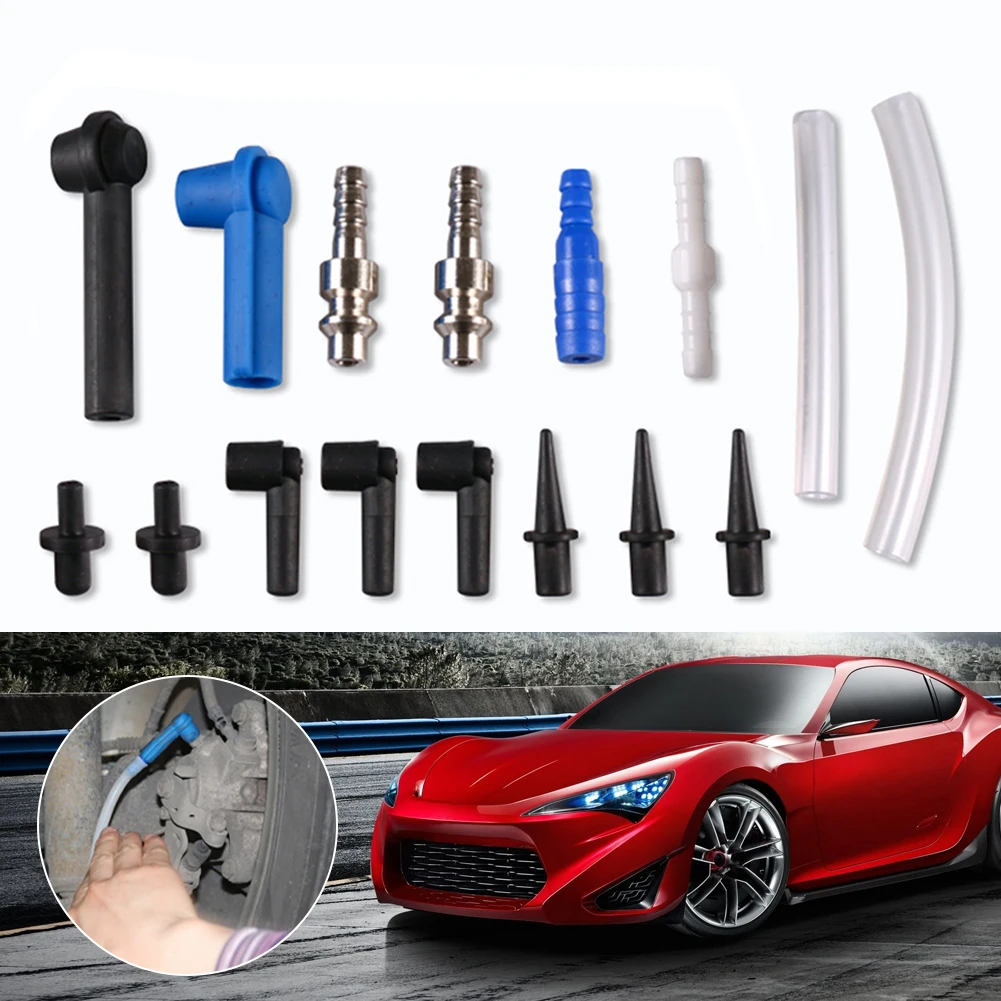 

16Pcs Brake Oil Exchange Tool Replacement Machine Parts Adapters Brake Fluid Joint Rubber Head Extraction Tool Air Kit Connector