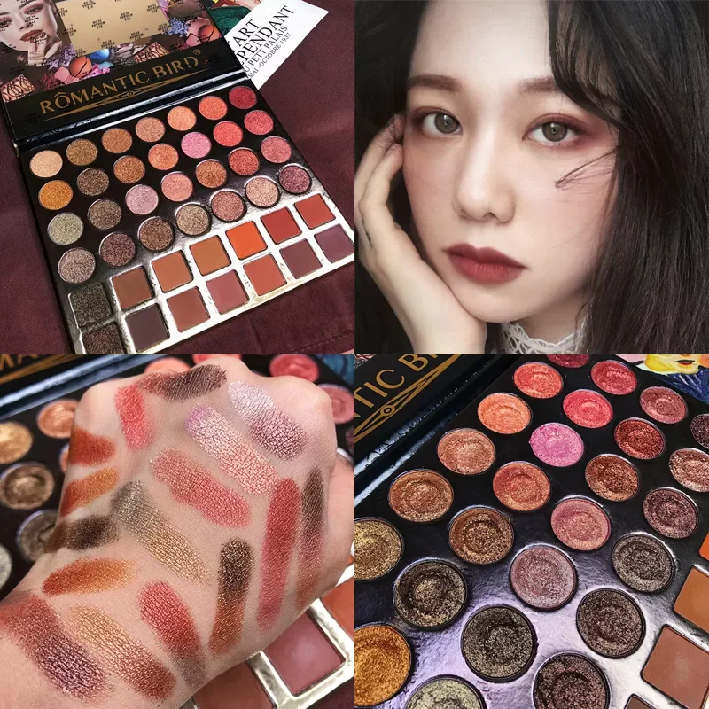 

NEW2023 42 Colors Eyeshadow Pallete Shimmer Matte Glitter Eyeshadow Palette Waterproof Warm Metallic Pigmented Makeup Palette Co