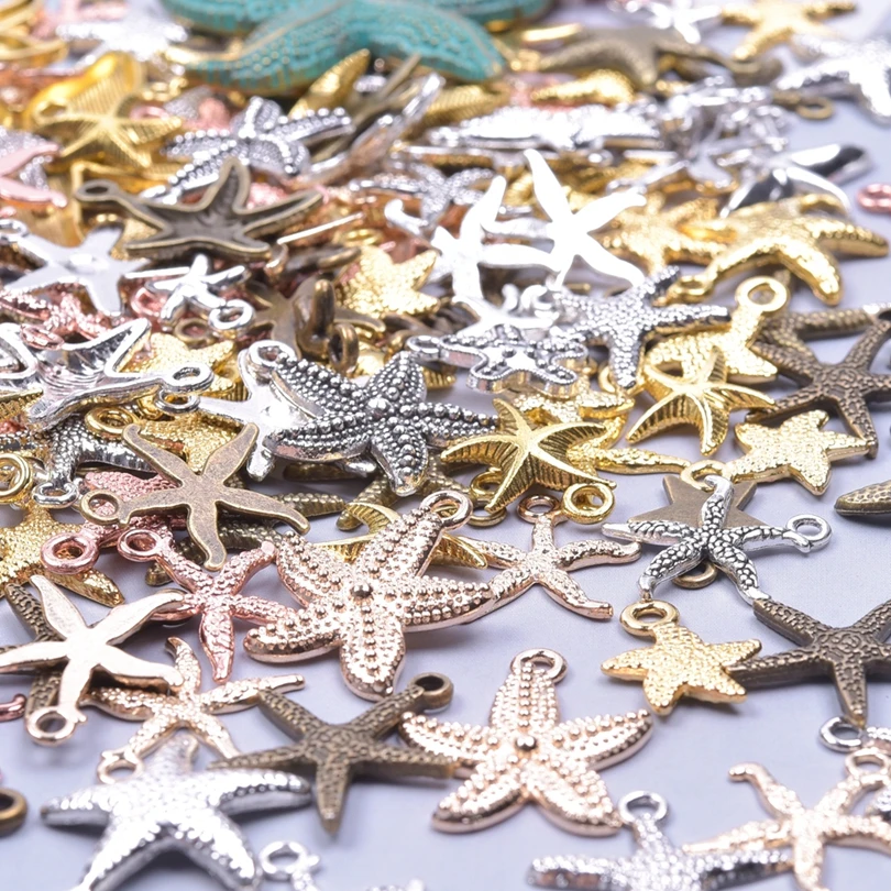 

Metal Cute Ocean Starfish Pendant Charm For Jewelry Making Bulk DIY Beach Accessories Summer Women/Men Pendants Necklace Earring