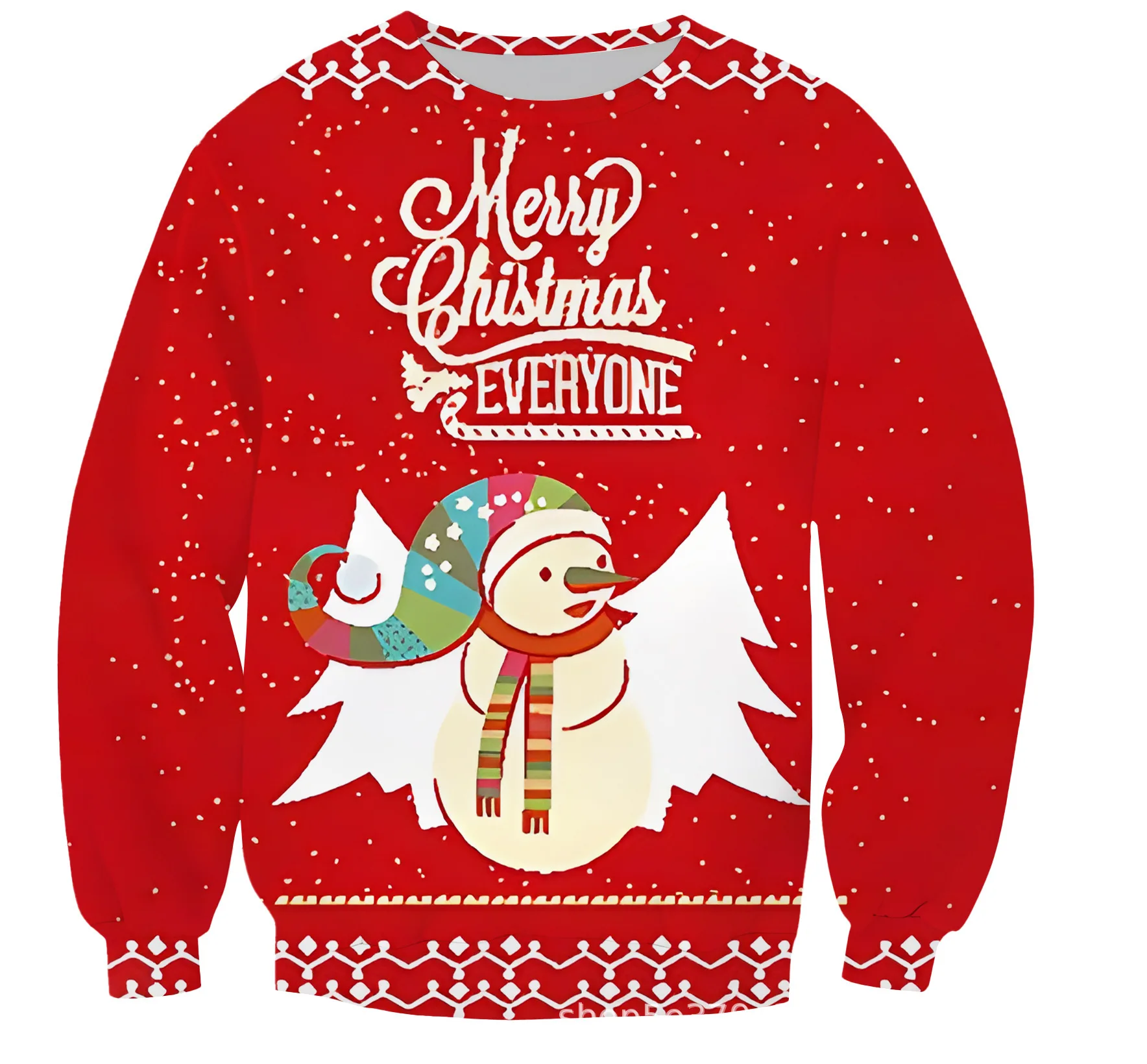 

2022 Christmas Round Neck Sweater Snowflake Hooded Sweater Elk Hooded Sweatshirt Men's Loose Sweater Women's Bottoming Top Anime