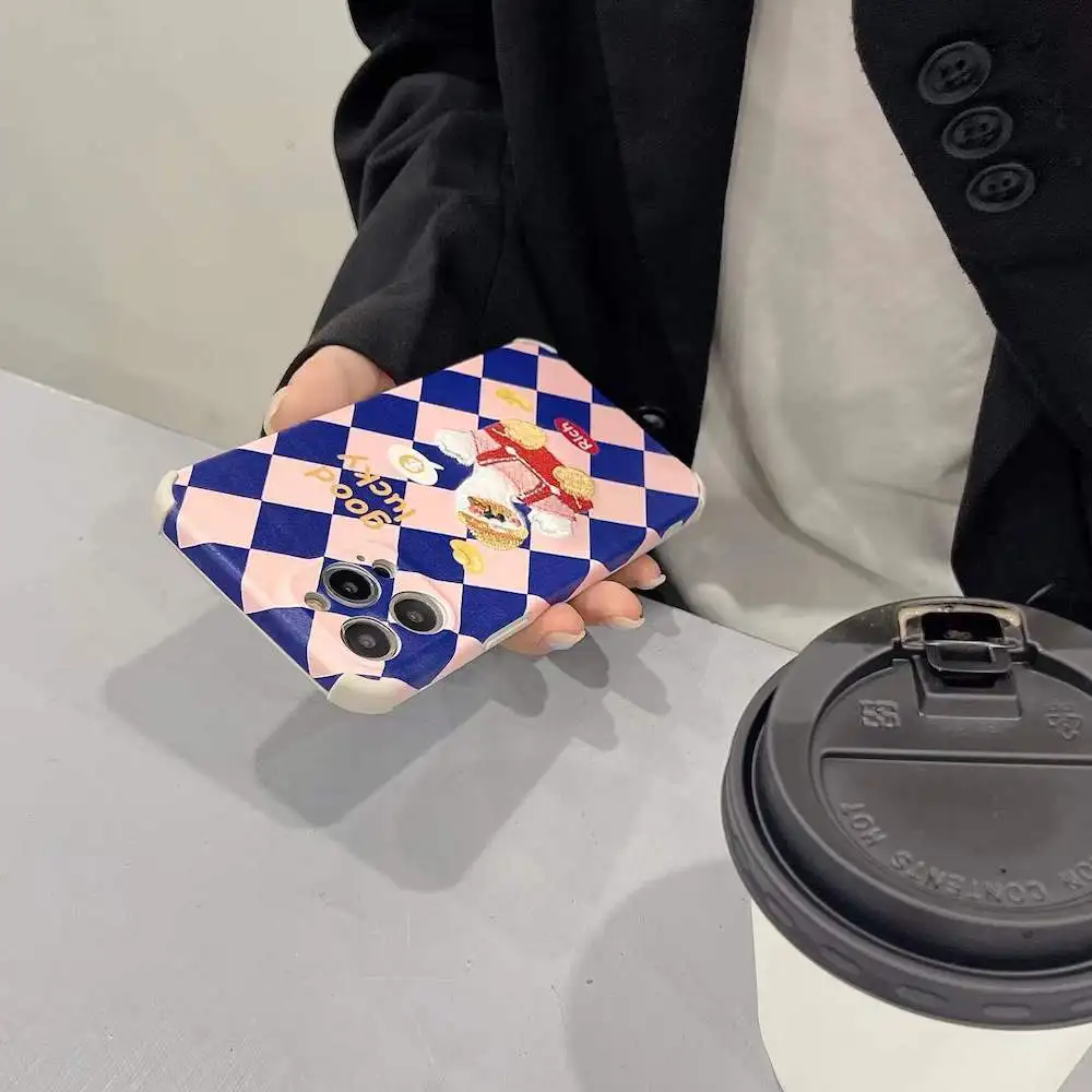 Симпатичный мультяшный чехол с вышивкой утка для телефона IPhone 13 12 11 Pro Max XR XS X