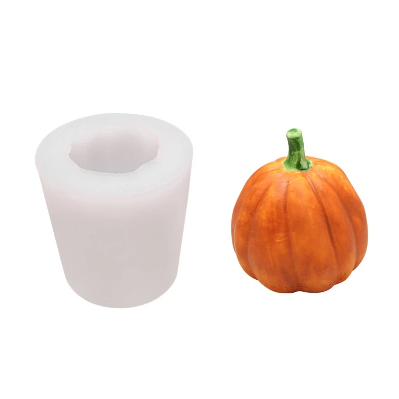 

K5DC Small Pumpkin Shape Silicone Mold Special Shape Aromatherapy Candle Mould Creative Halloween Decoration Making Supplies